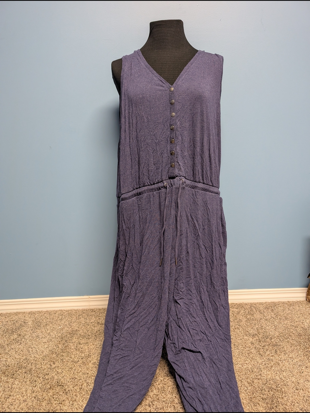 Penningtons Active Zone Sleeveless V-Neck Blue/Purple Jumpsuit
